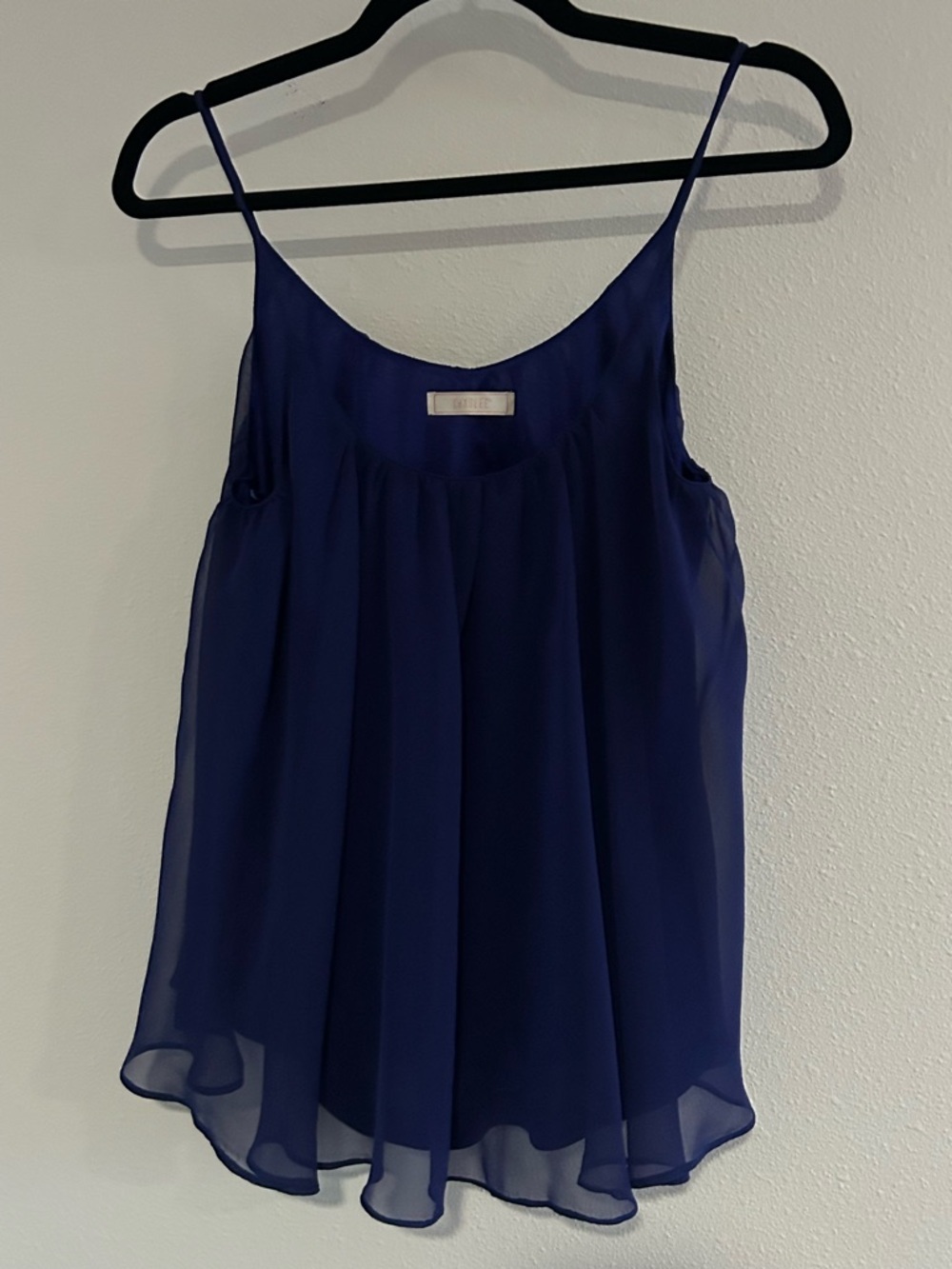 Chaslee Chiffon Spaghetti-Strap Tank Top